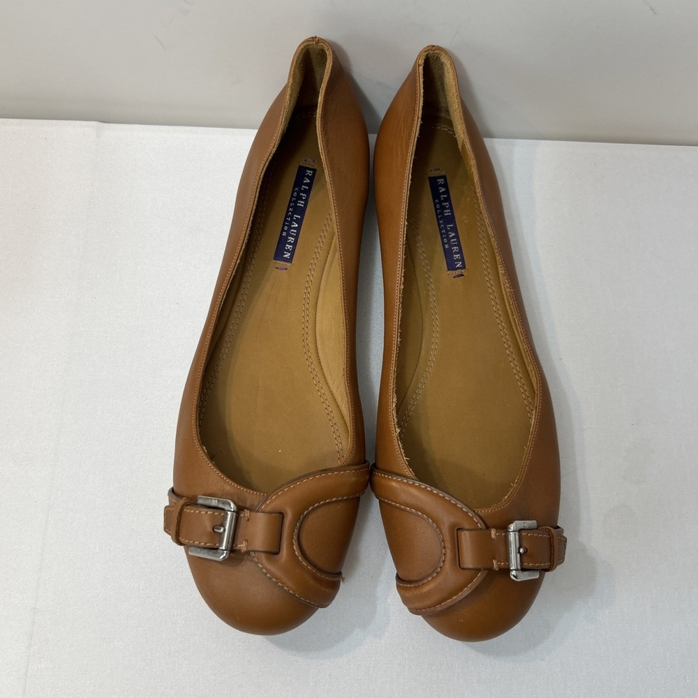 Ralph Lauren Collection Size 10B Brown Ballet Flats Purple Label Luxury Designer